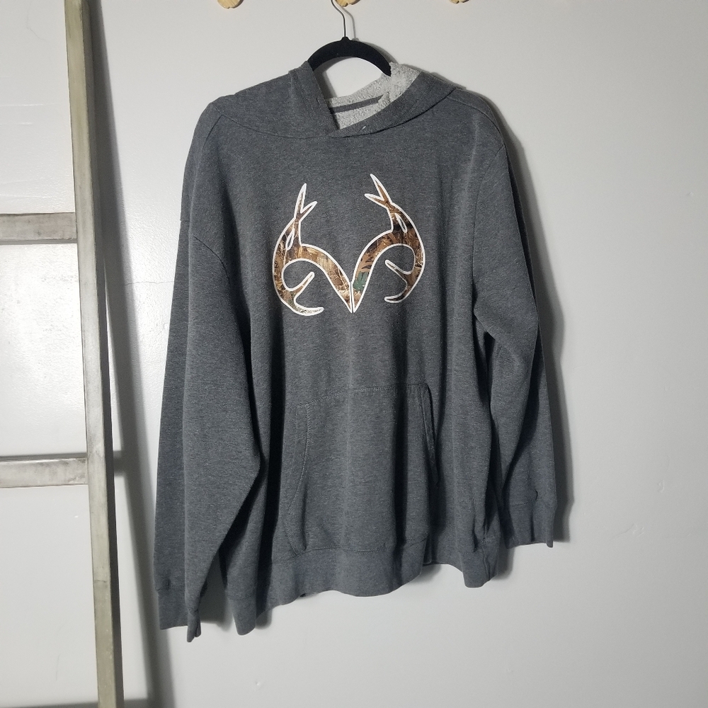 REALTREE MEN'S GRAY HOODIE SIZE 2XL (SEE FULL DESCRIPTION)